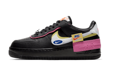 Air Force 1 Shadow Removable Patches Black Pink CU4743-001