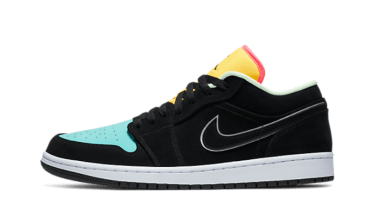 Air Jordan 1 Low Black Aurora Green Laser Orange CK3022-013