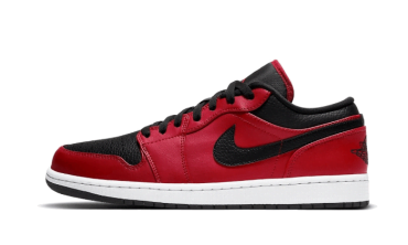Air Jordan 1 Low Reverse Bred Pebbled Swoosh 553558-605