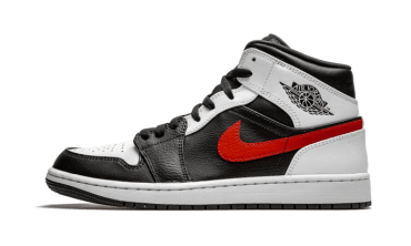Air Jordan 1 Mid Black Chile Red White 554724-075