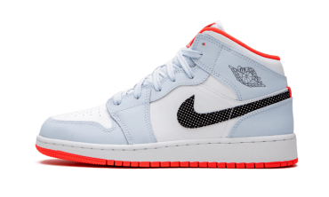 Air Jordan 1 Mid Half Blue Polka Dot Swoosh 555112-400