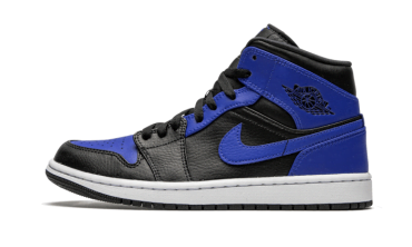 Air Jordan 1 Mid Hyper Royal Tumbled Leather 554725-077