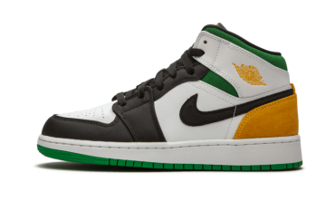 Air Jordan 1 Mid SE White Laser Orange Lucky Green BQ6931-101