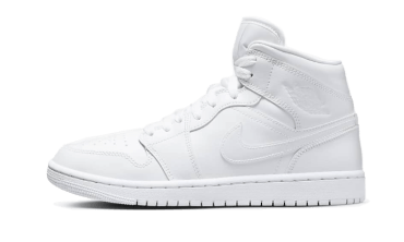 Air Jordan 1 Mid Triple White Patent Swoosh DV0991-111