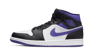 Air Jordan 1 Mid White Black Purple 554724-095