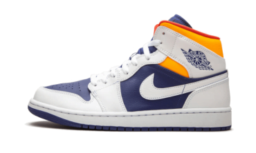 Air Jordan 1 Mid White Laser Orange Deep Royal Blue 554725-131