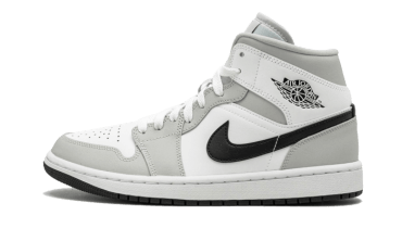 Air Jordan 1 Mid White Light Smoke Grey BQ6472-015