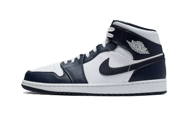 Air Jordan 1 Mid White Metallic Gold Obsidian 554724-174