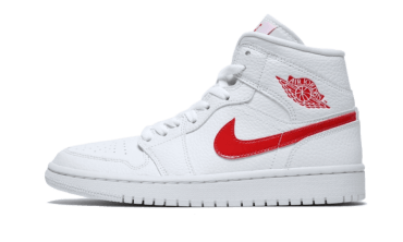 Air Jordan 1 Mid White University Red BQ6472-106