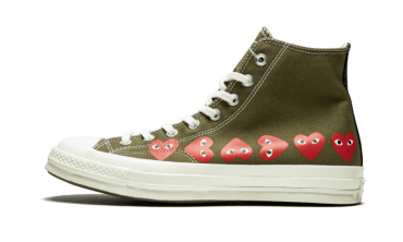 Chuck Taylor All-Star 70s Hi Comme des Garçons PLAY Multi-Heart Green 162973C