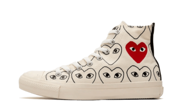 Converse Chuck Taylor All-Star 70s Hi Comme des Garçons PLAY All-Over Natural BB6N2O7A