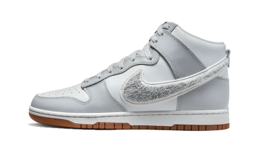 Dunk High Retro Chenille Swoosh White Grey DR8805-003