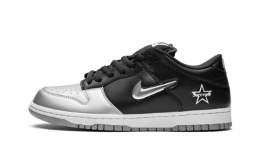 SB Dunk Low Supreme Jewel Swoosh Silver CK3480-001